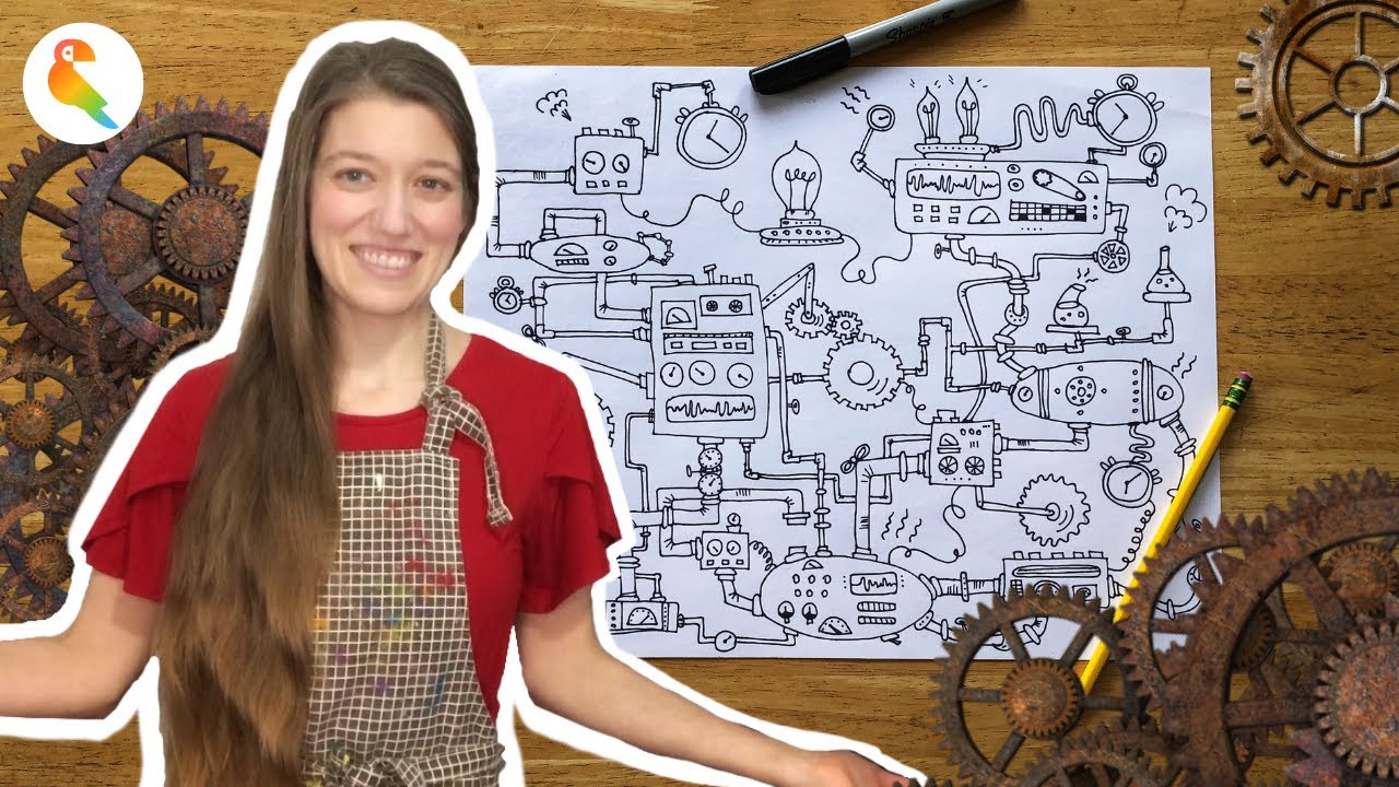 Давайте рисовать стимпанк-машины! 💡Простой урок