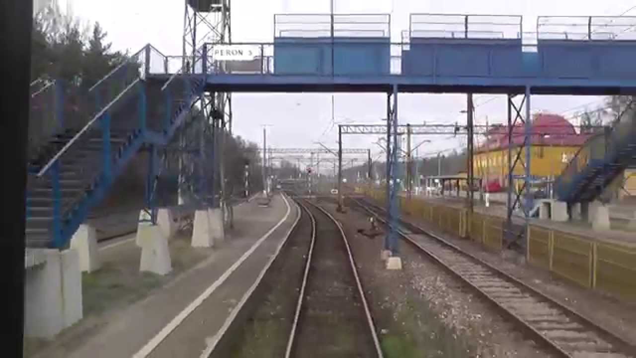 Odcinek Herby Nowe - Tarnowskie Góry z tyłu pociągu TLK Wiking