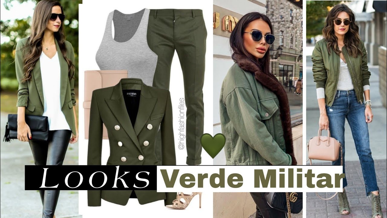 MODA MUJER COMO COMBINAR EL VERDE MILITAR OUTFITS DE MODA EN VERDE OLIVA LOOKS 2022 COMBINACIONES