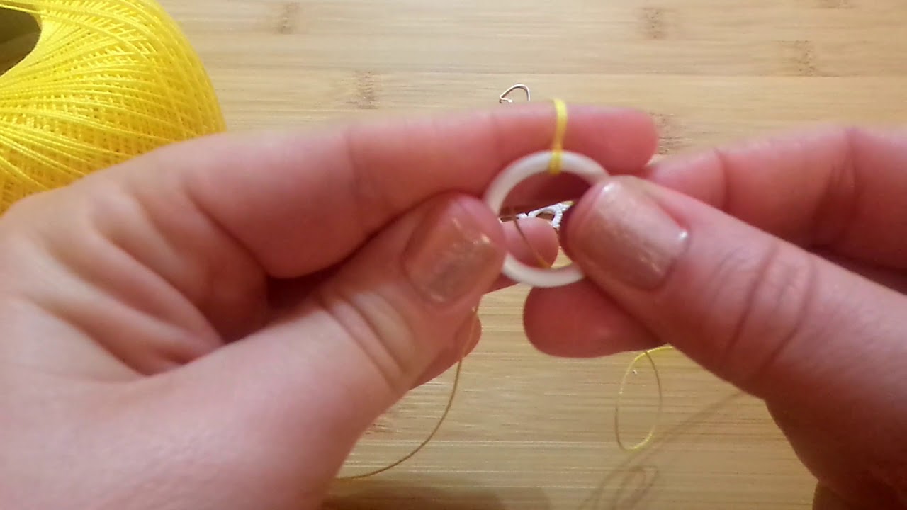Chiacchierino Ad Ago - 7° Tutorial Orecchini Girasole - Come Ricoprire Un Cerchio - Tatting - Parte1