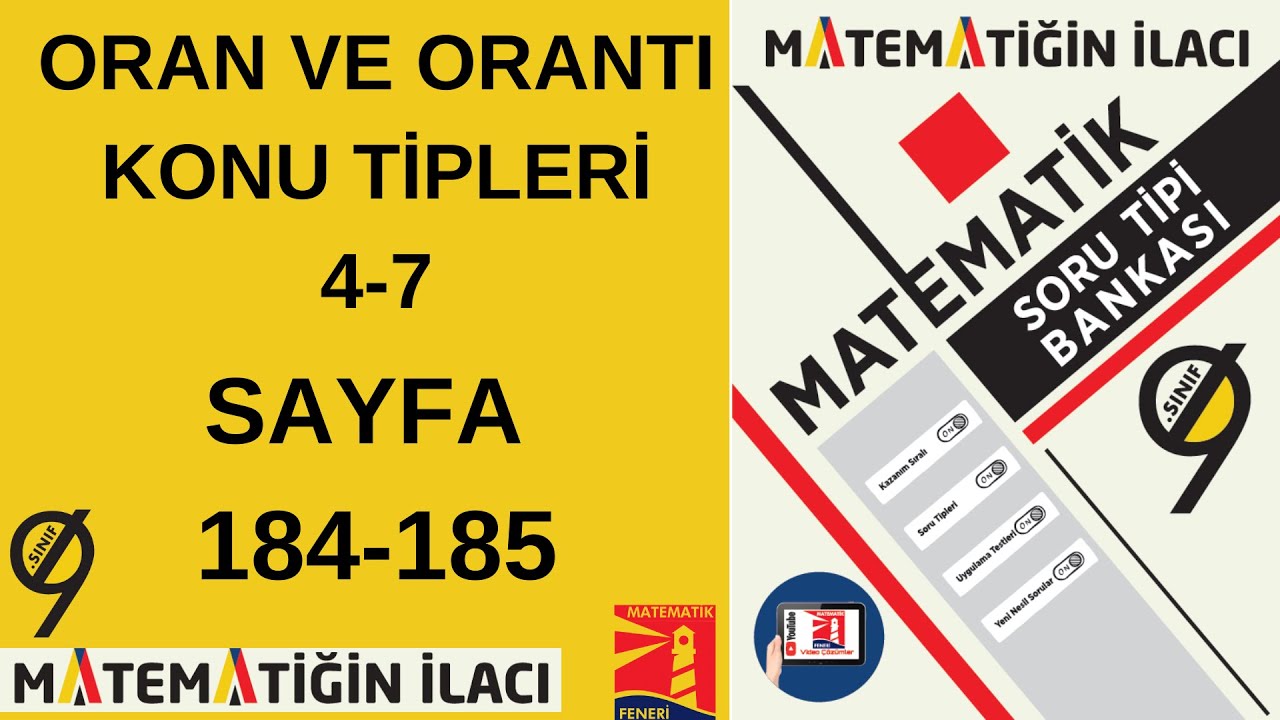 ACİL YAYINLARI 9. SINIF MATEMATİĞİN İLACI SORU TİPİ BANKASI(Oran-Orantı Konu Tipleri 4-7)