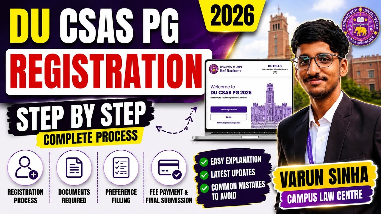 DU CSAS PG 2026 Registration Process Explained ✅ | Complete Step-by-Step Guide