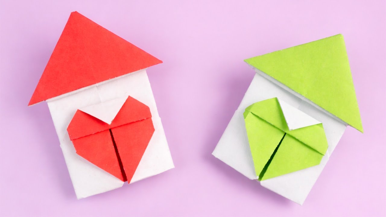 Haus aus papier basteln - Haus falten - Basteln mit papier | DIY Bastelideen