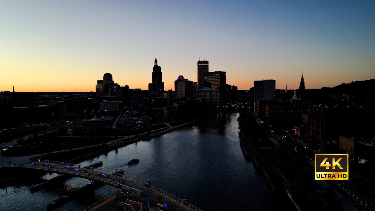 32 Minutes in Providence, Rhode Island | City Ambient Visualizer | Vintage Jazz | DJI Mini 3 Pro