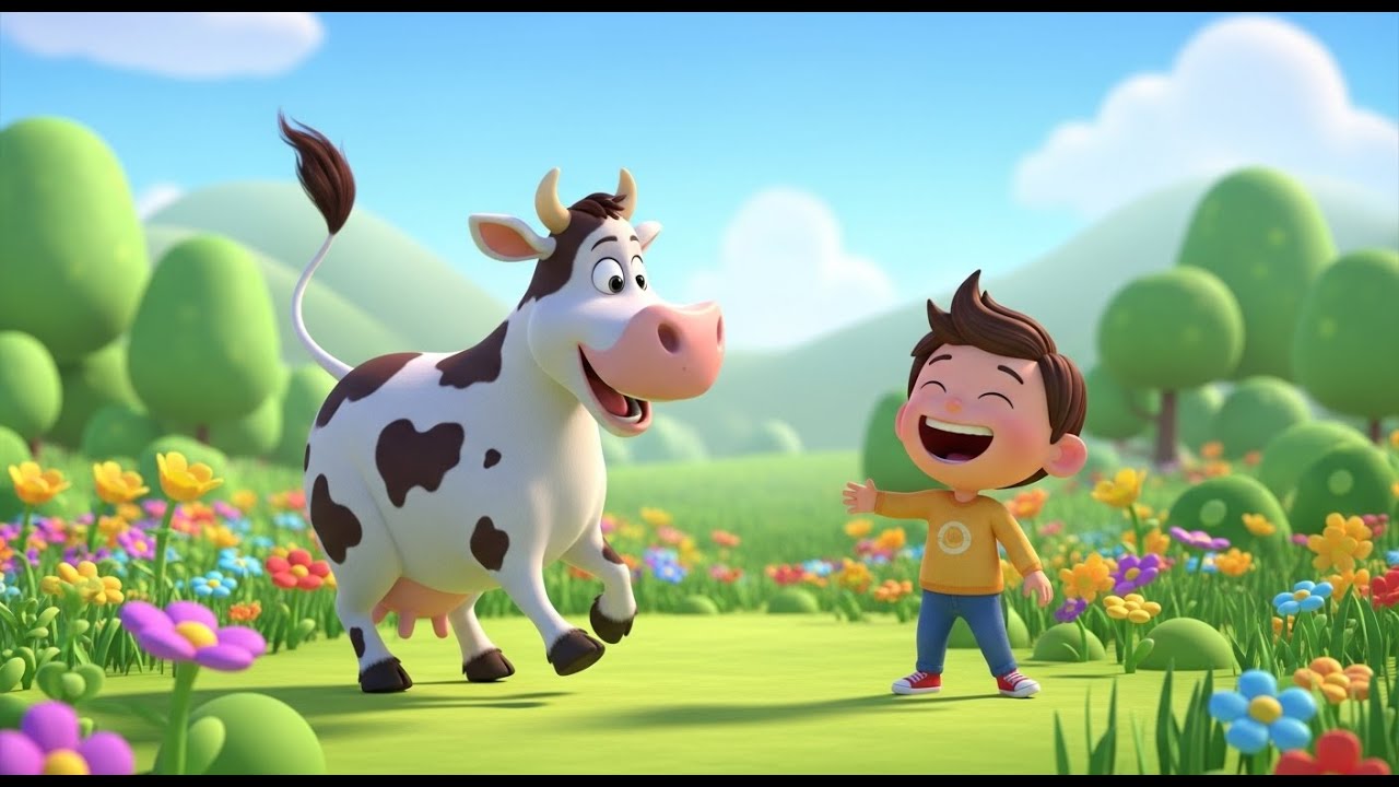 La vache qui a trouv&eacute; un arc-en-ciel | Chanson joyeuse et &eacute;ducative 🐄🌈