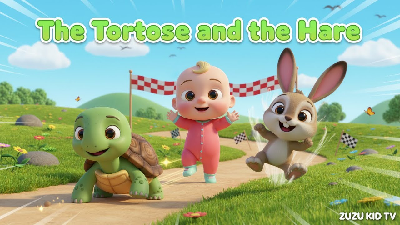 The Tortoise and the Hare – Nursery Rhyme, Toddler Storytelling, and Fun Race Adventure with Zuzu