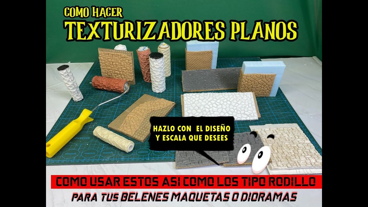 hacer/tus propios  TEXTURIZADORES CASEROS PLANOS/usar estos y tipo rodillo/Belenes Maquetas /2025