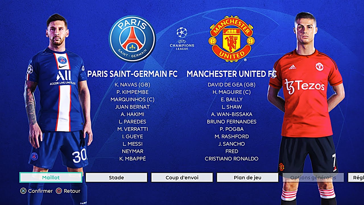 PSG vs MANCHESTER UNITED | PES 2023 MOD Gameplay Legend Difficulty