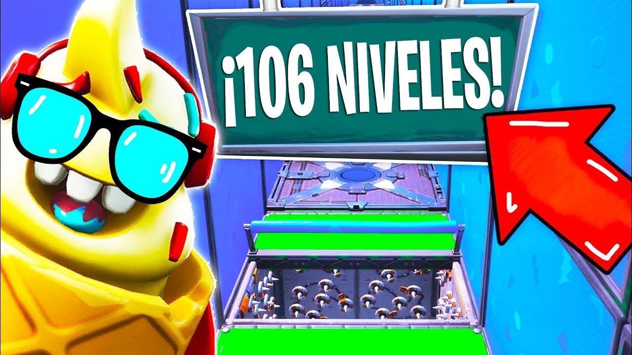 106 NIVELES de EXAMEN! *ESCUELA DEL PARKOUR* ¿NOOB? Fortnite Entrenamiento Parkour 🍦