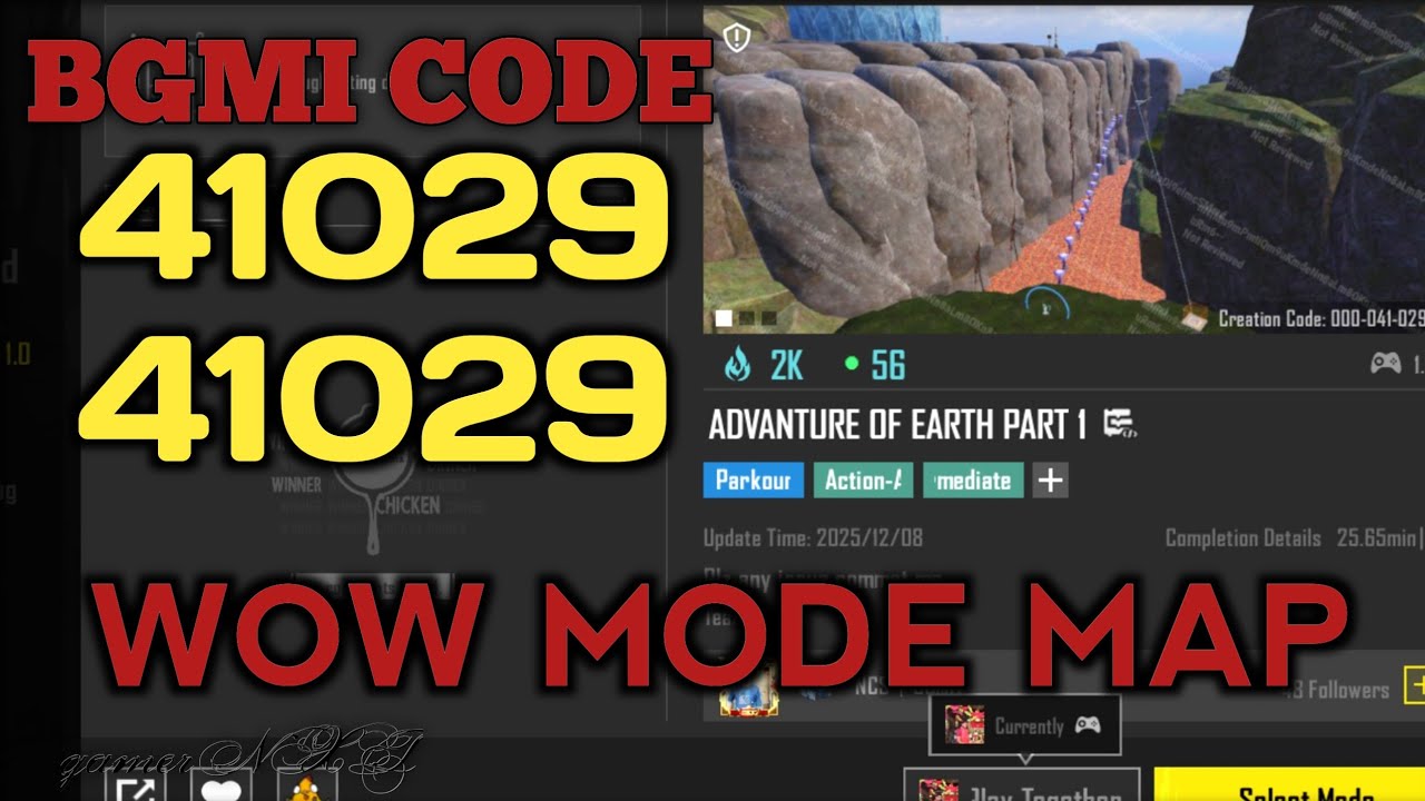 Bgmi wow mode code 41029 | new parkour mode tricks 