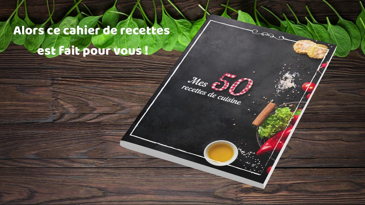 Mes 50 recettes de cuisine : carnet de recettes &agrave; remplir