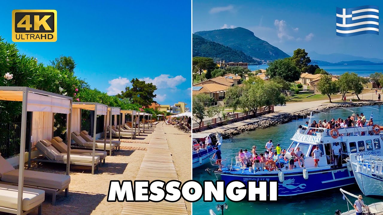 MESSONGHI (Mesongi) 🌞 Corfu Island Greece 🇬🇷 |Beautiful Beach 🏖️ | Walking Tour [4K UHD]