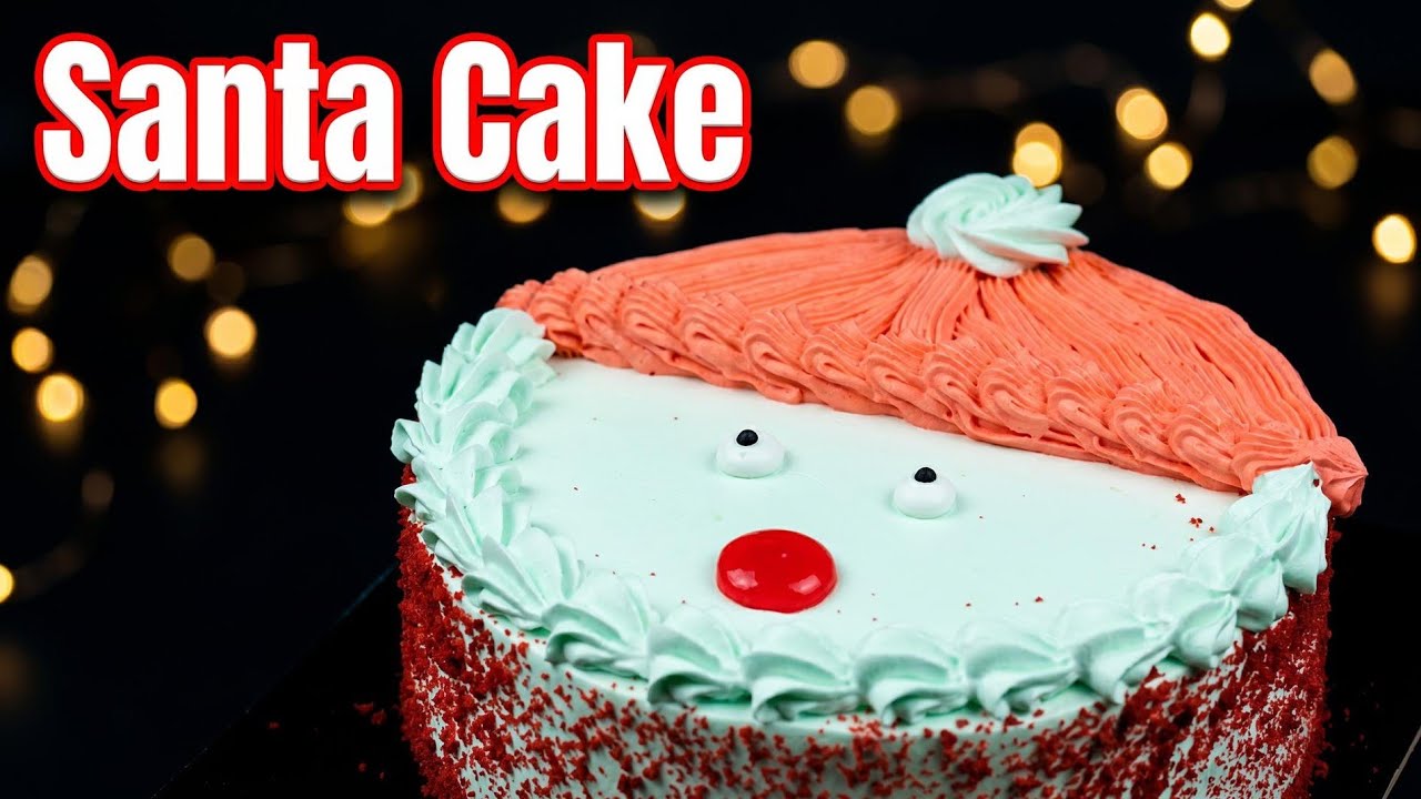 Santa Cake Dickrution | Santa Round Cake Design | Red Velvet Cake Ideas | Santa Cake 