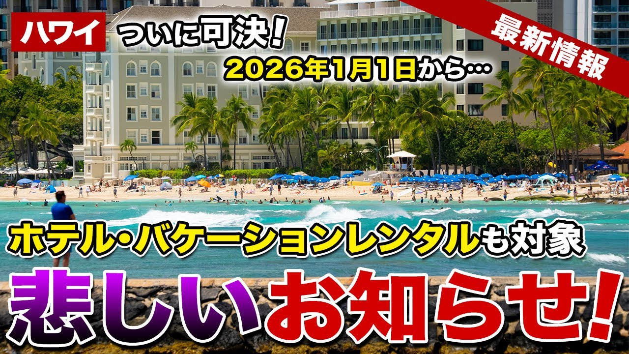 【ハワイ】2026年1月1日から！ホテルやバケーションレンタルも！ハワイ州から大事なお知らせ【ハワイ最新情報】【ハワイの今】