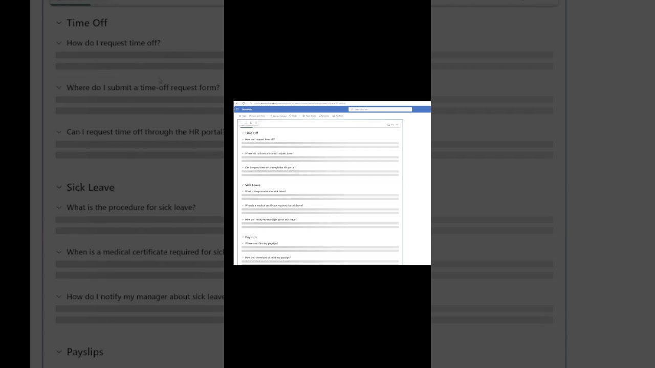 How to create FAQ answers in your SharePoint page with AI?
