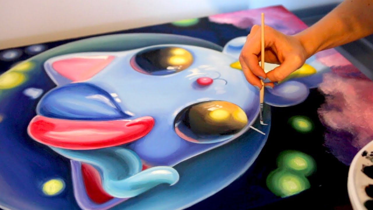 Painting a Space Cat - Original