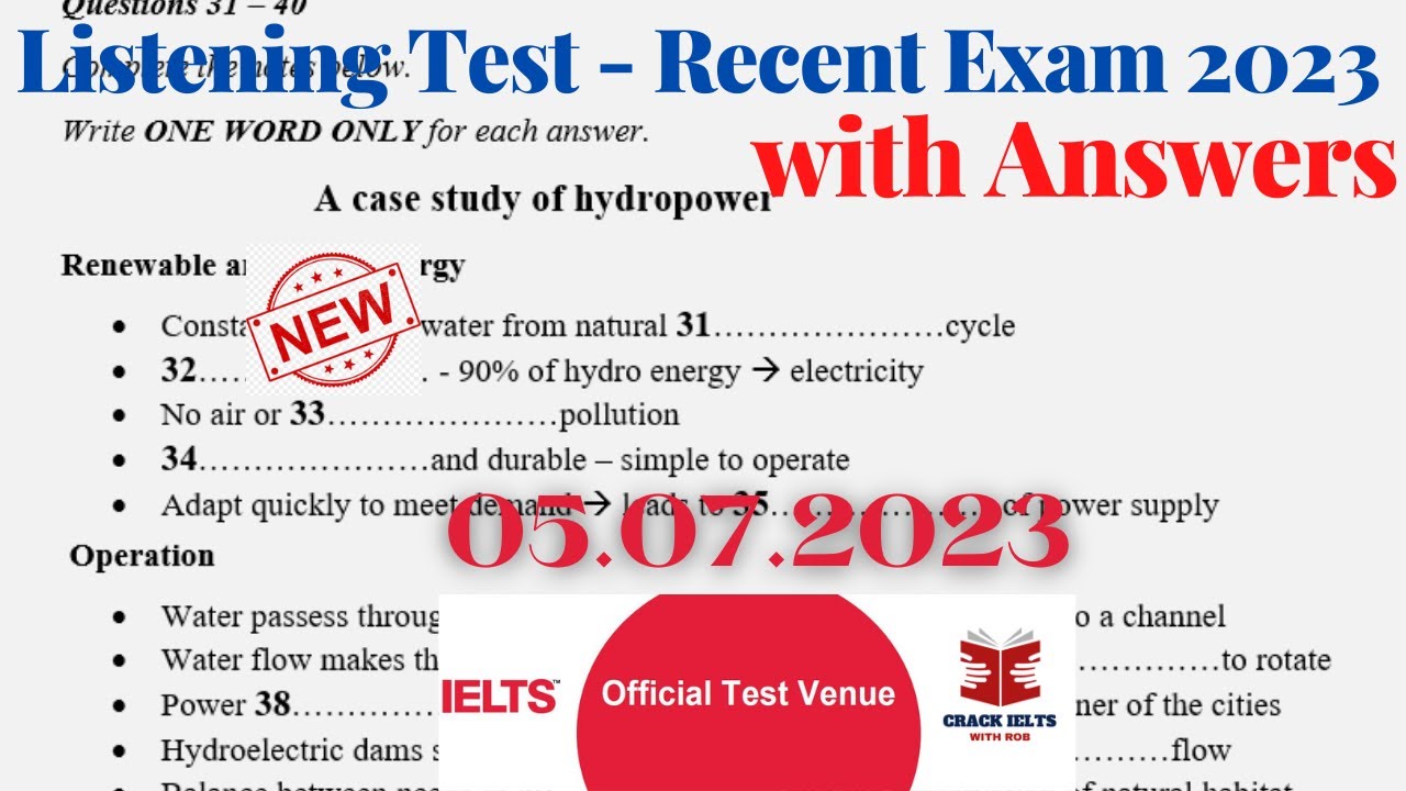 IELTS Listening Actual Test 2023 with Answers | 05.07.2023