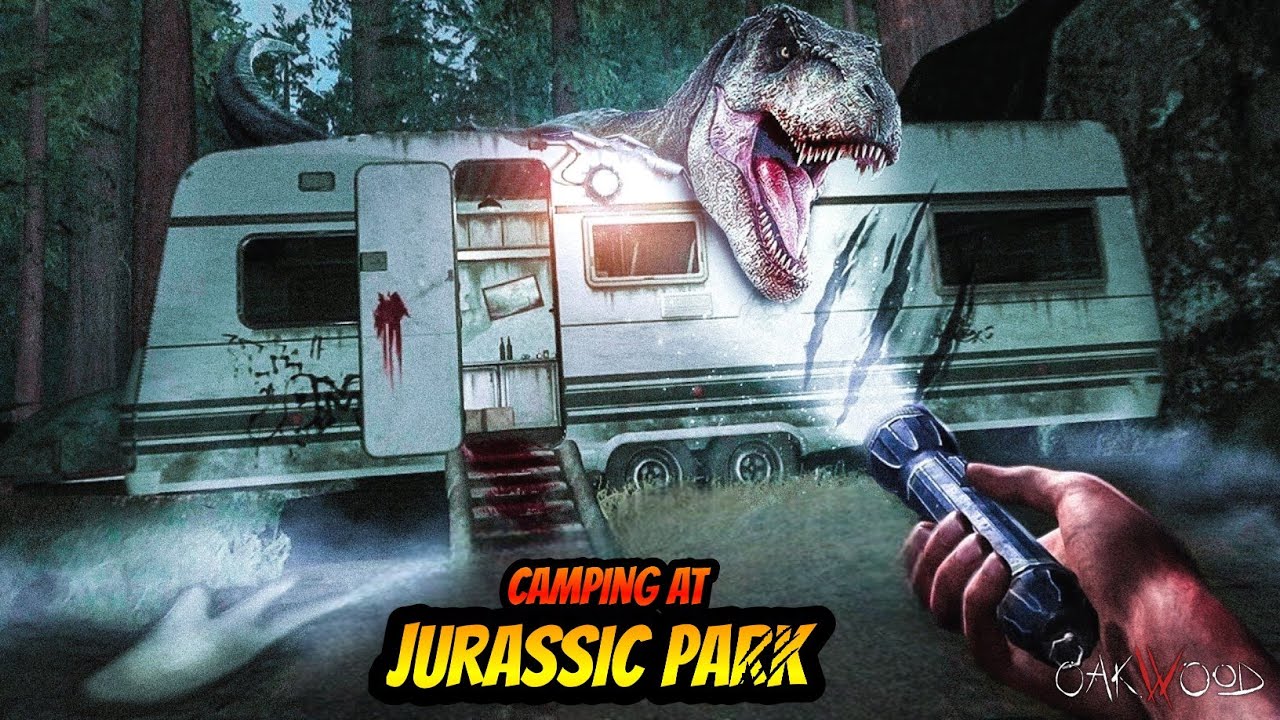 Camping At JURASSIC PARK *GONE WRONG* - Oakwood Gameplay