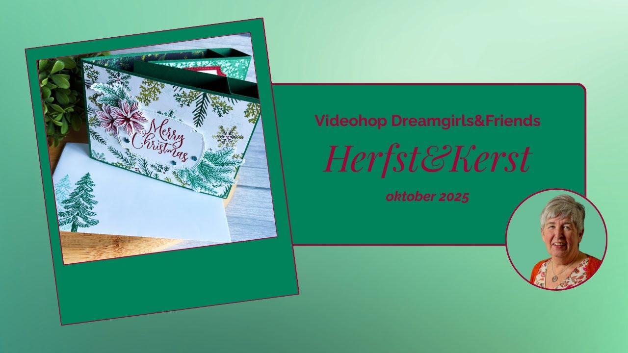 Kerstkaart met dubbele pilaren - Videohop Dreamgirls&Friends oktober