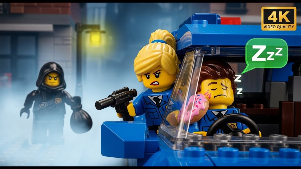 LEGO City Stakeout: Falling Asleep in the Car! 😴🍩🚔