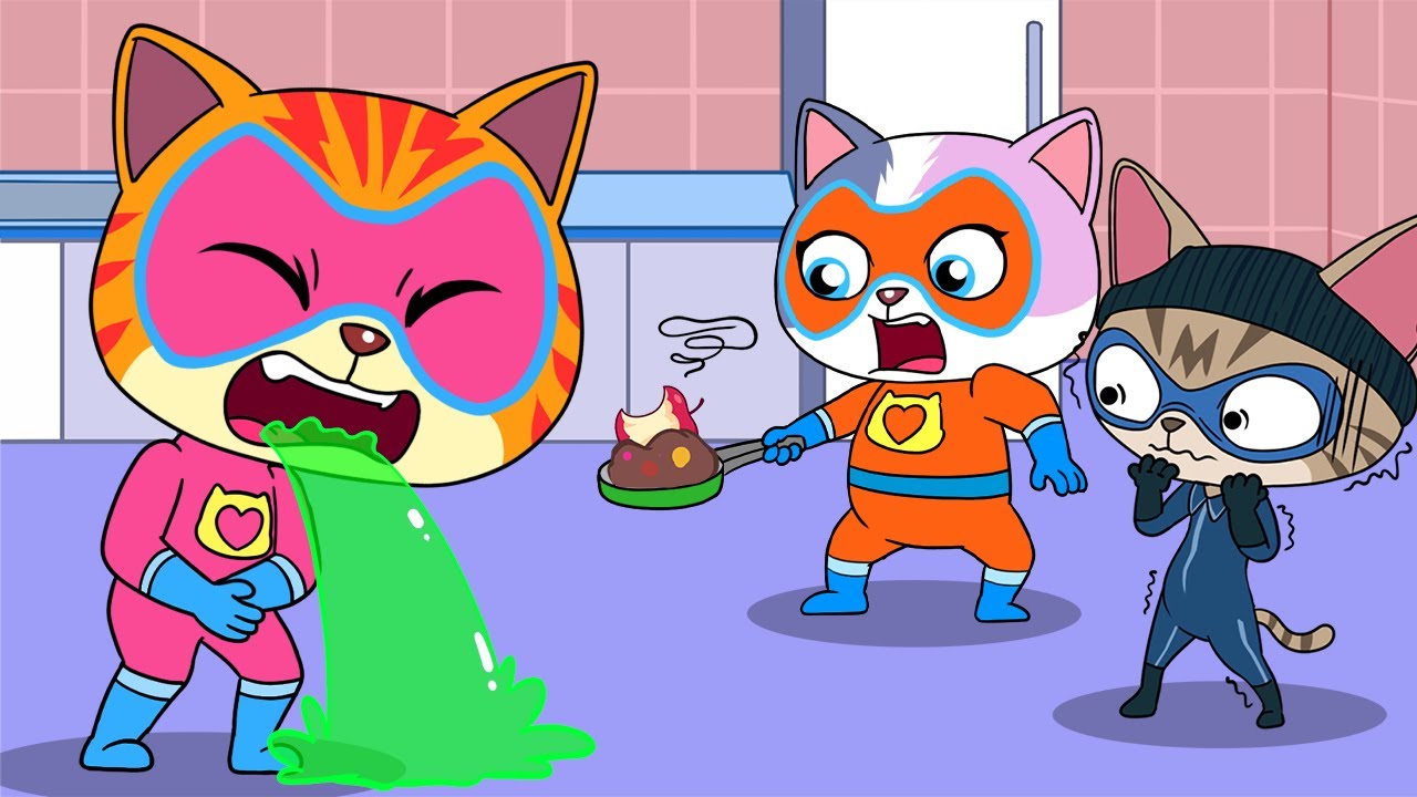 NO! Ginny Got Food Poisoning !!? | SuperKitties Funny Animation