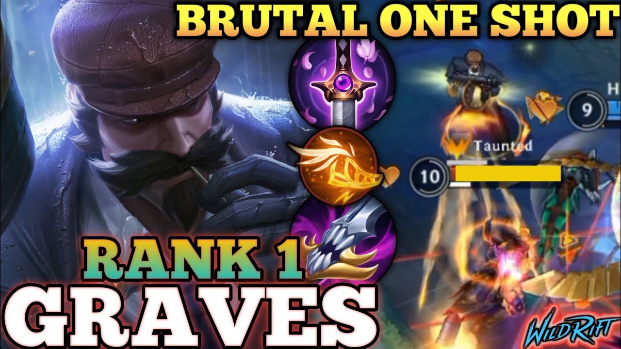 GRAVES UNKILLABLE MVP PLAY! BEST ONE SHOT META BUILD - TOP 1 GLOBAL GRAVES BY HEV ThreeKE- WILD RIFT
