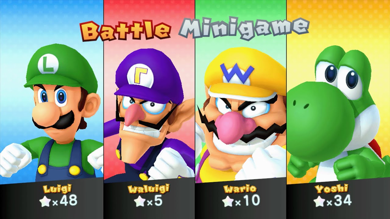 Mario Party 10 - Luigi vs Waluigi vs Wario vs Yoshi - Whimsical Waters
