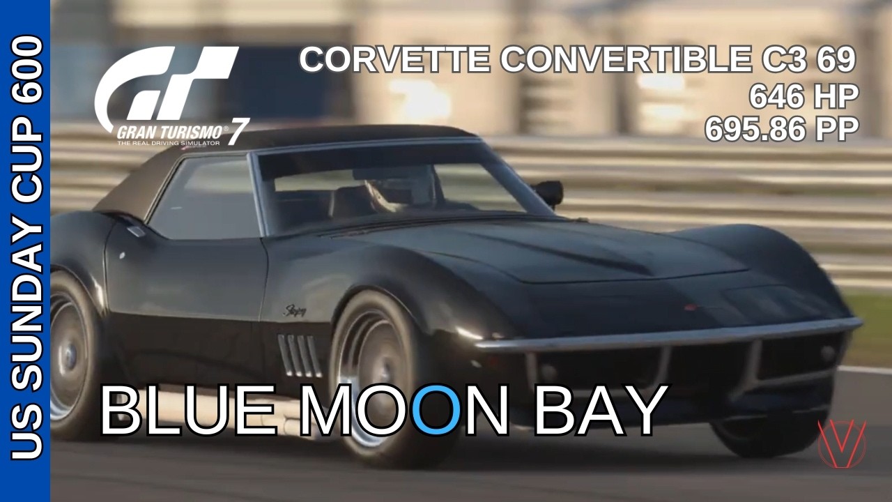 GRAN TURISMO 7-  US SUNDAY CUP 600 SUR BLUE MOON BAY EN CORVETTE C3 69 CONVERTIBLE