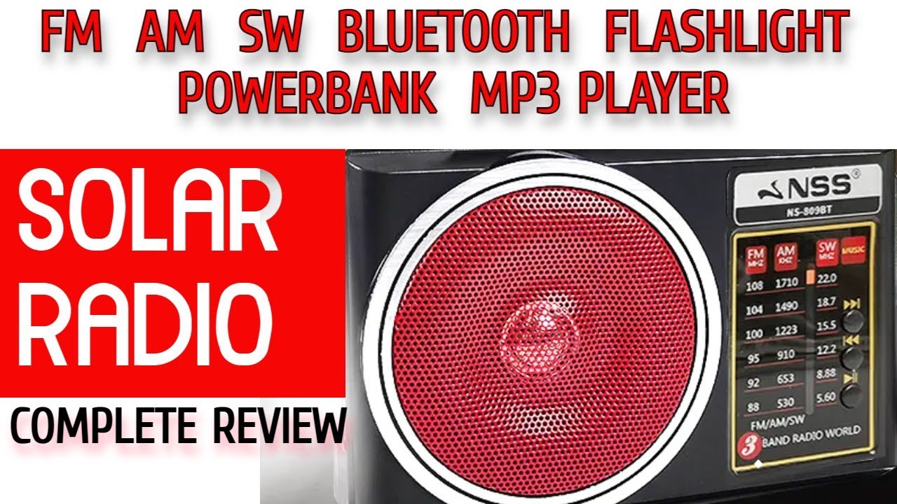 SOLAR RADIO FM / AM /SW NSS-809BT: Multi-functional Review!