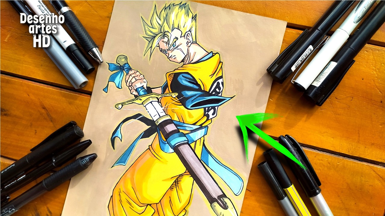 Ficou Épico! Como Desenhar o Gohan do Futuro ( Versão com Espada )