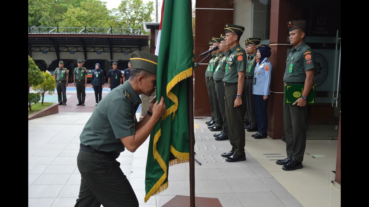 Penyambutan, pelantikan, dan penyumpahan Mayor Chk Muhammad Saptari, S.H. secara resmi.