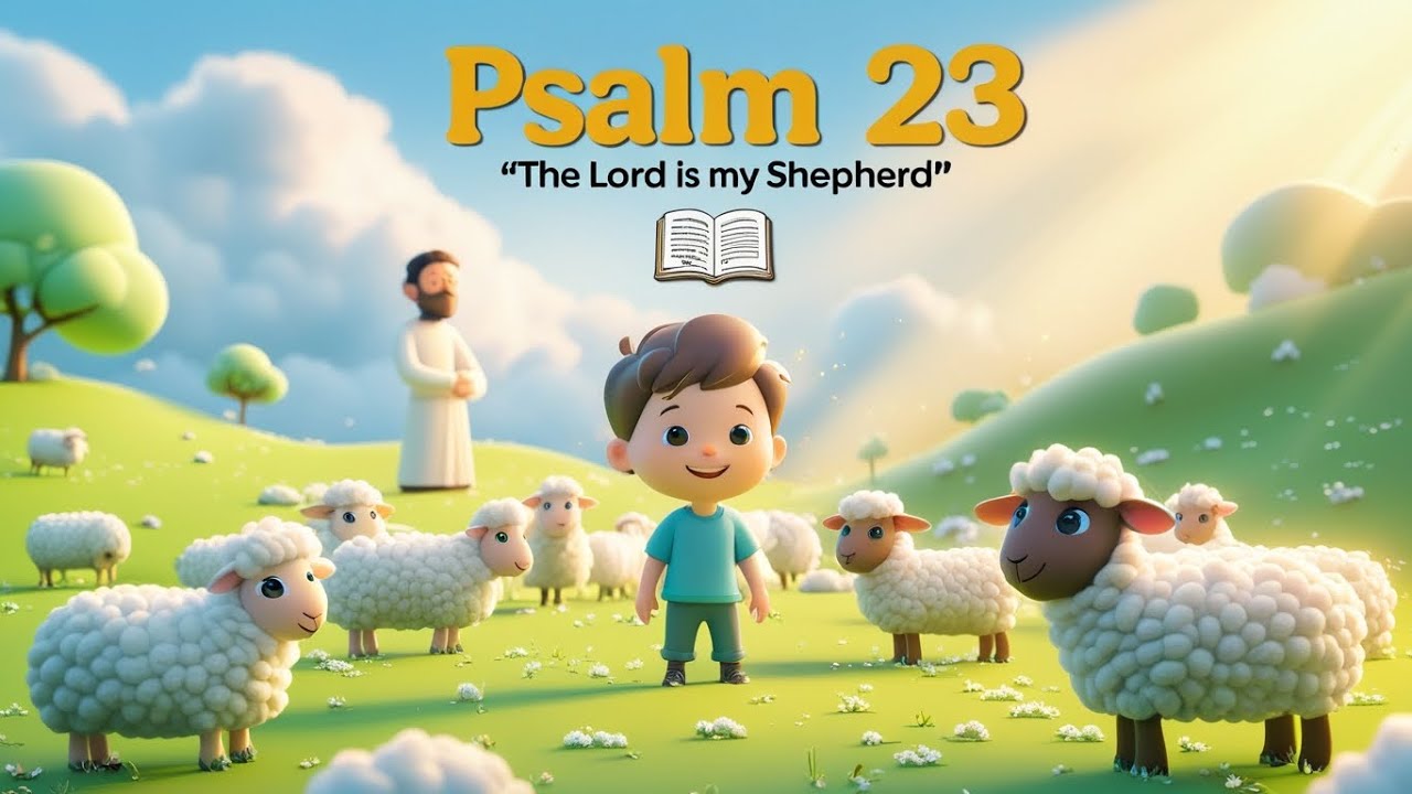 Psalm 23 (The Lord Is My Shepherd) 🐑 | Kids Bible Song Sing Along | Christian Worship for Children
