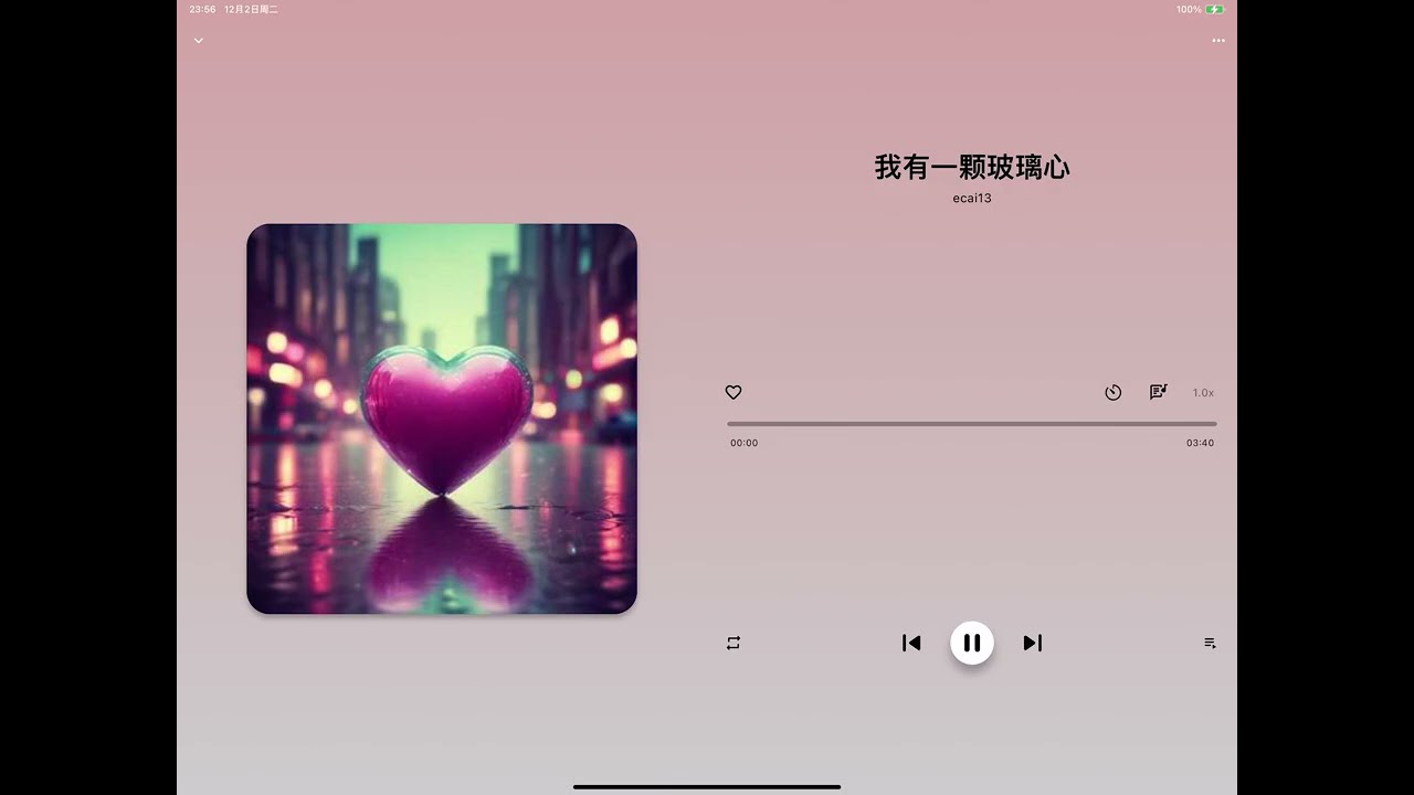 我有一颗玻璃心  2025.12.2 Suno v4.5, 23:56pm