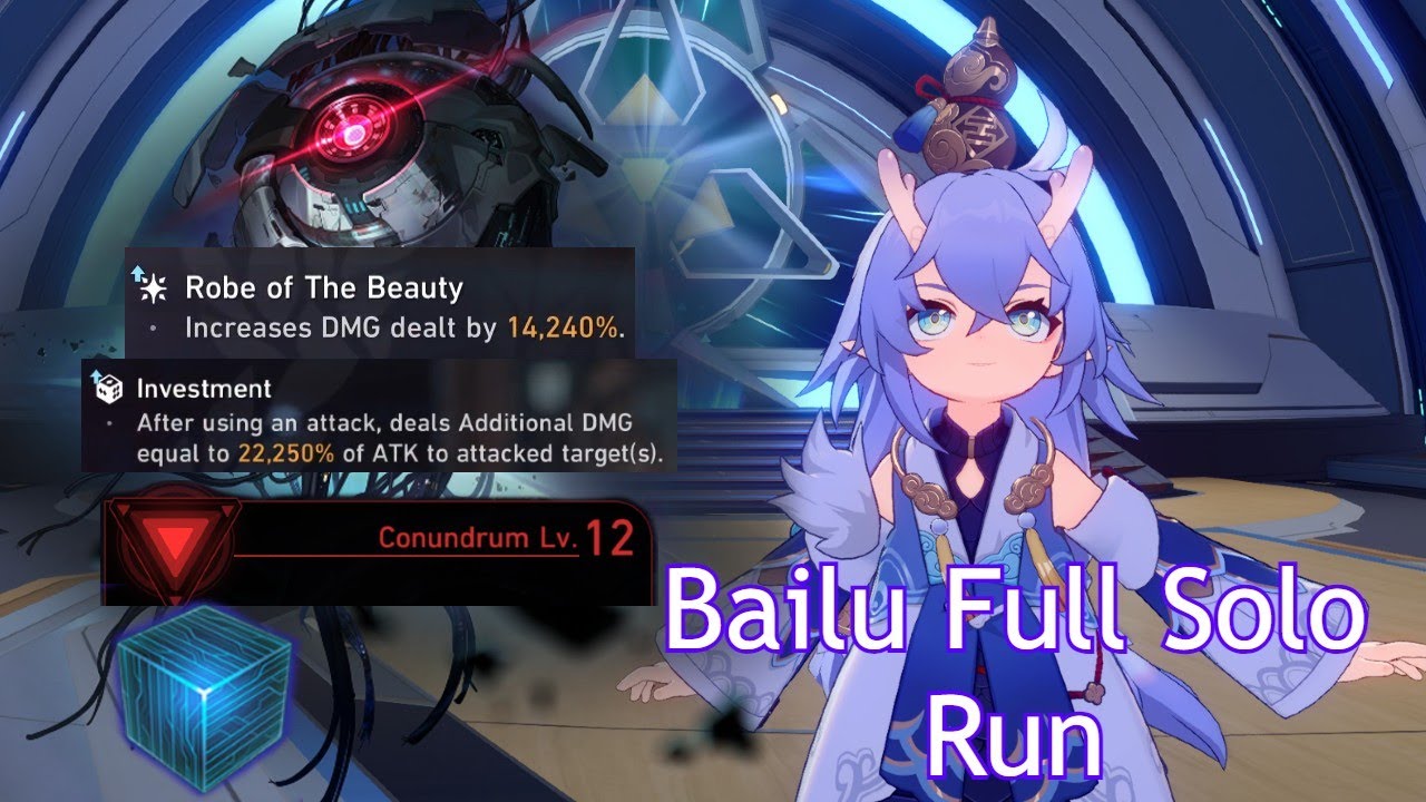 Bailu Full TRUE SOLO RUN - Conundrum 12 [CC] (Honkai: Star Rail)