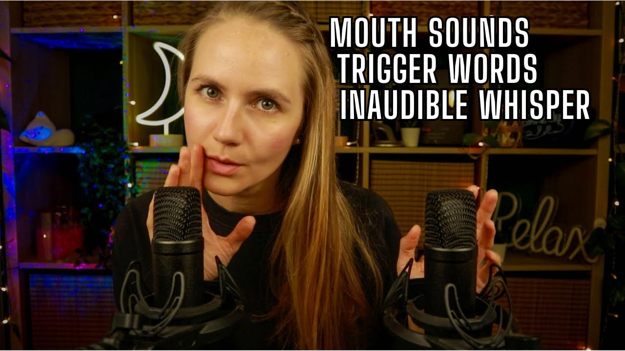 Ear to Ear ASMR 😲 Close Up Inaudible Whisper, Trigger Words, & Mouth Sounds 