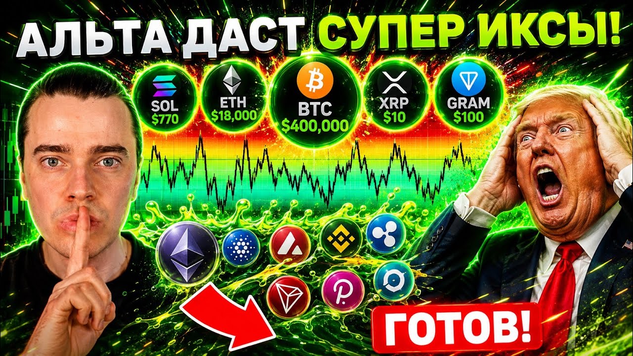 ⚠️ СРОЧНО! ТРАМП-АЛЬТСЕЗОН ГАРАНТИРОВАН!🟢БИТКОИН И АЛТЫ ГОТОВЯТ К ИСТОРИЧЕСКОМУ РОСТУ! 99% ПОТЕРЯЕТ