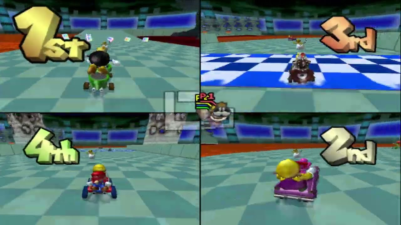 Mario Kart Double Dash Custom Tracks  4 Players - King Bob Omb Vs Birdo Vs DK Vs Yoshi