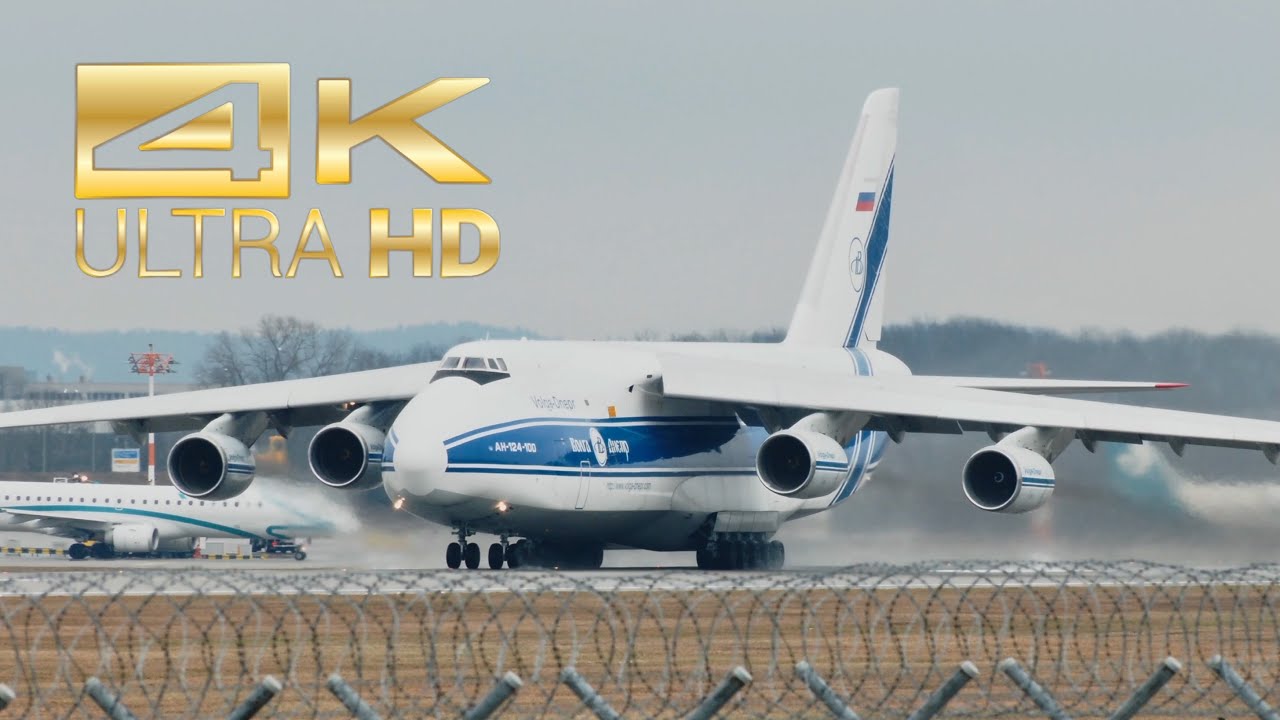 (4K) Antonov An-124-100 Ruslan Volga Dnepr Airlines RA-82079 departure at Munich Airport MUC EDDM