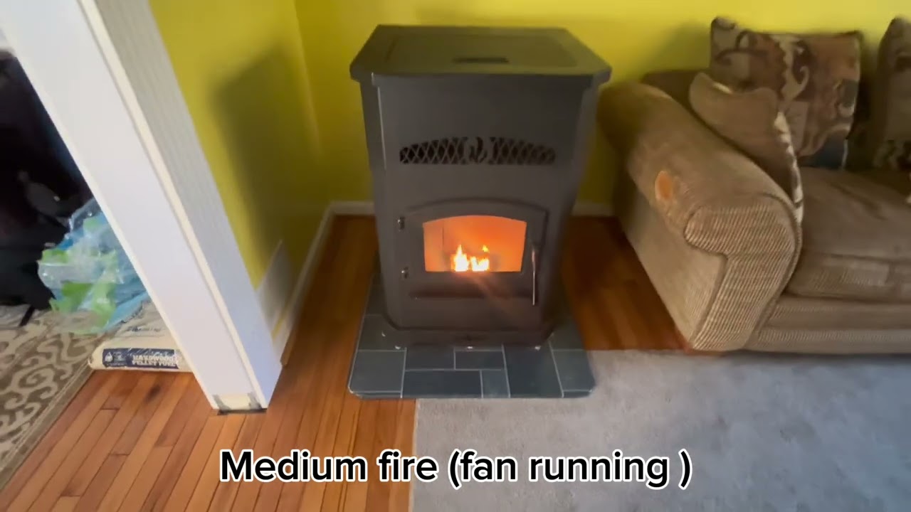 Pellet stove full startup run and shutdown. (Main florr)