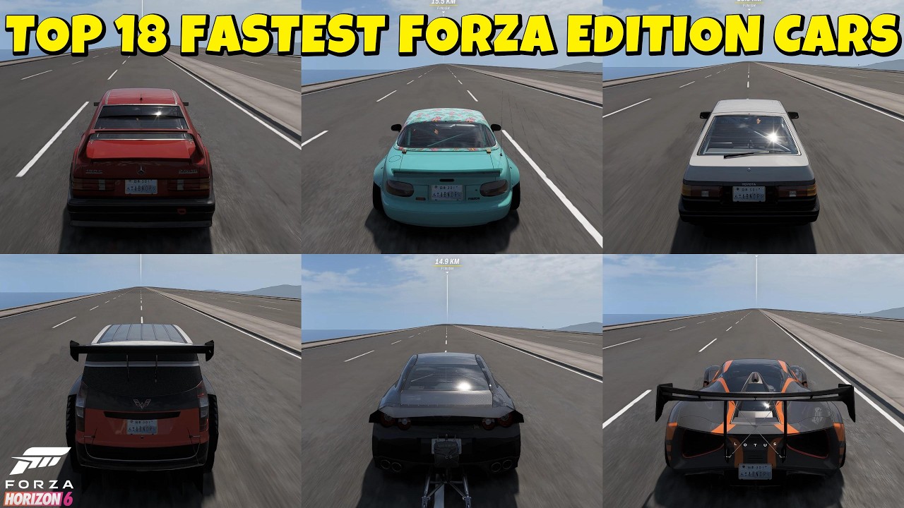Forza Horizon 6 | TOP 18 FASTEST Forza Edition Cars Top Speed Battle! 🔥 Who is the King?