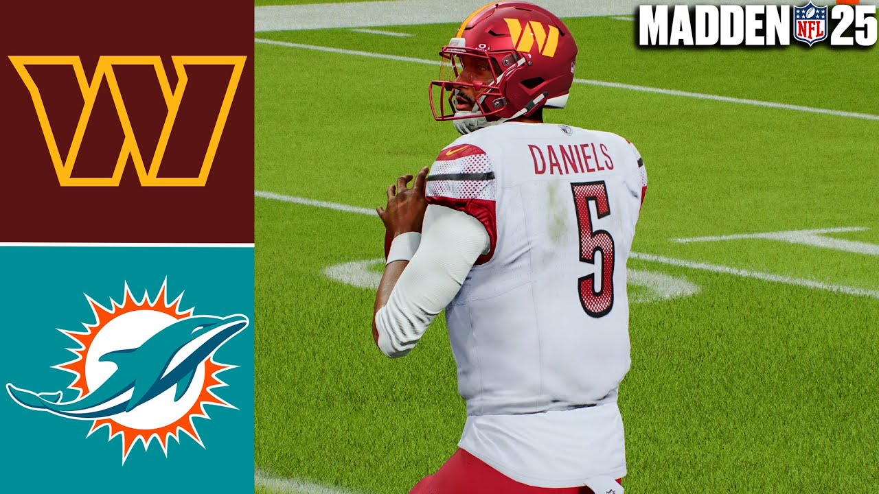 Commanders (Jayden Daniels) vs Dolphins Preseason Week 2 | Madden 25 | Full Game Simulation