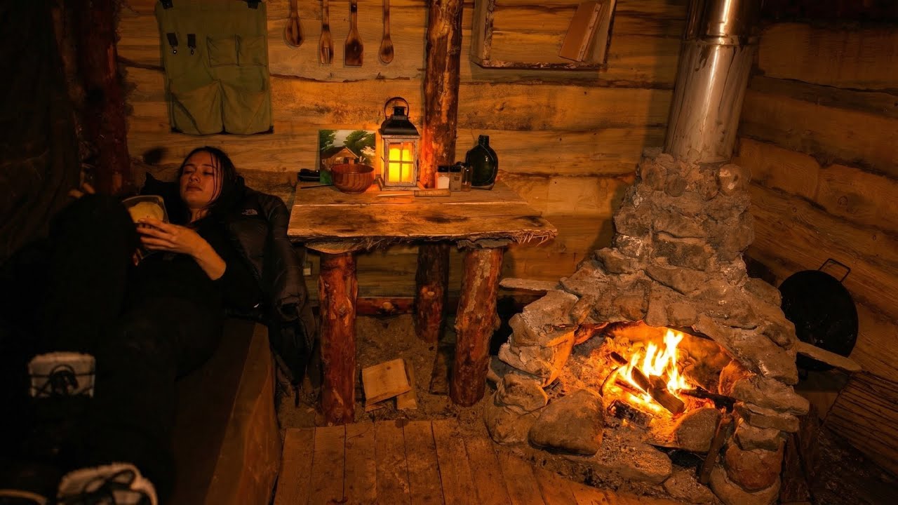 Winter Solitude | Girl Living Alone in a Wooden Cabin