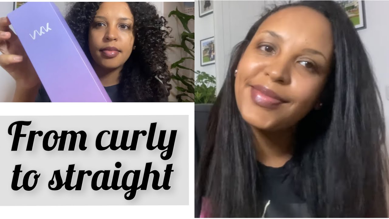 Trying Vkk Hair Straightener: Electric Hair Straightener  Brush  TYMO  |CURLY TO STRAIGHT