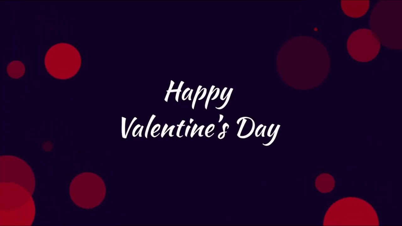 Valentines Day 1hr background loop red bokeh. Happy Valentine's day!!