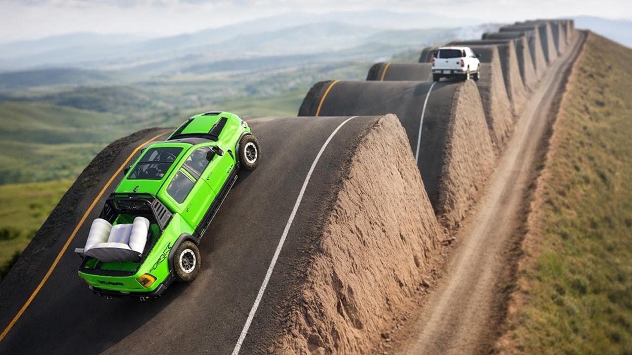 Cars vs Switch Back Road Challenge #4 in BeamNG Drive!