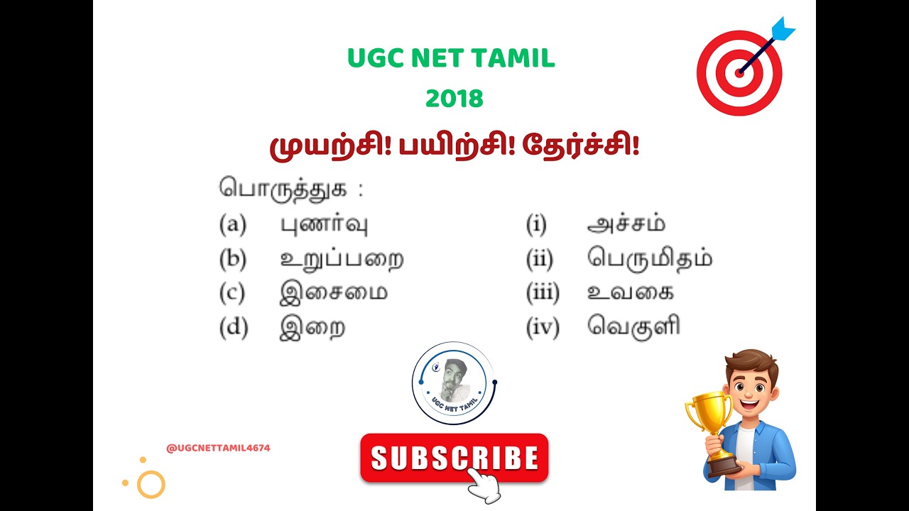 Ugc Net Tamil Class # பொருத்துக: நிலைக்களன்களும் மெய்ப்பாடுகளும்