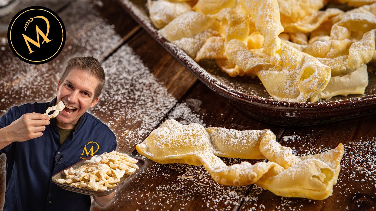 Polnische Faworki (Raderkuchen) - Frittiertes Gebäck zum Karneval aus Polen