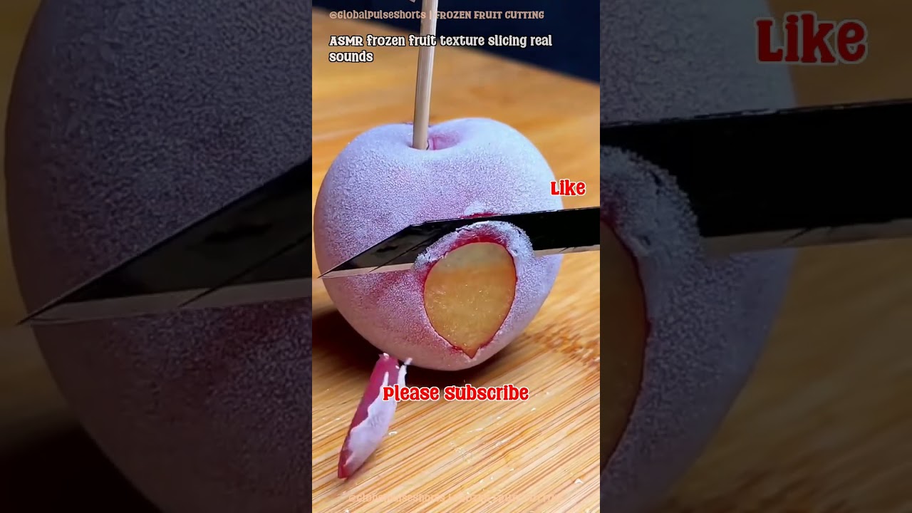 ASMR frozen fruit texture slicing real sounds final