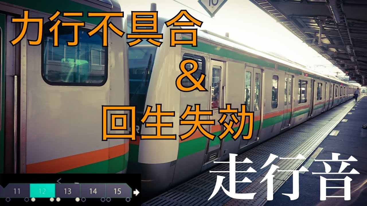 【VVVFの不具合？】力行停止、回生失効を繰り返すE233系3000番台の走行音