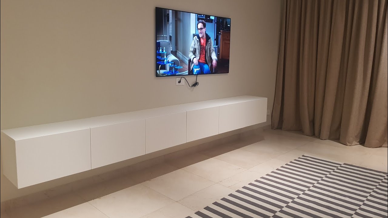 #BESTA #IKEA  wall mounted TV unit white  Unboxing & installation